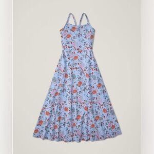 Pact Blue and Red Spaghetti Strap Sundress